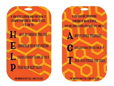 Mental Illness Backpack Tags design graphic graphic design help mental health orange simple