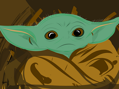 Baby Yoda Quick Sketch art baby yoda disney disney plus drawing illustrator just for fun sketch vector viral yoda