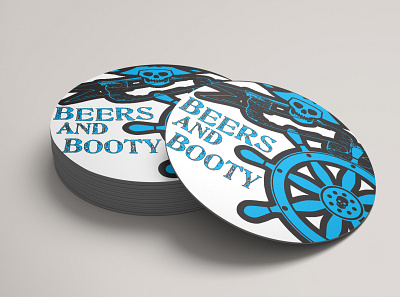 Beers and Booty Coasters adobe branding clean design graphic design illustration illustrator logo logo design vector