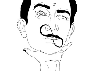 Save Dali! alchemist symbols black and white dali drawing hand illustration ink mustache pop surrealism salvador dali surreal