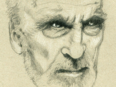 Christopher Lee sketch drawing illustration pencil portrait shading sketch sketchbook