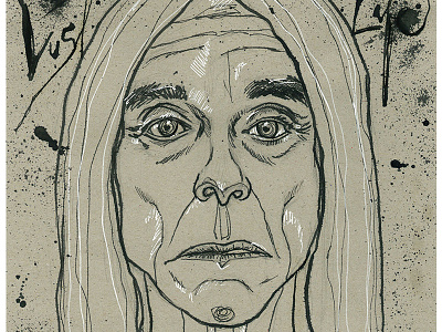 Lust for Life art drawing hand lettering iggy pop illustration ink painting portrait typography