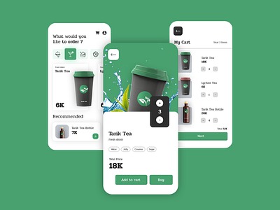 Order Drink App Design Idea app design drink flat minimal ui