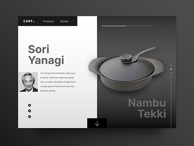 Kitchenware landing page black and white design ui ux web