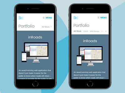Dribbble Mobile Portfolio Navigation ab navigation portfolio responsive web