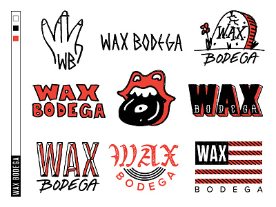 Wax Bodega Identity Explorations branding doodles hand drawn identity logo music records vinyl wax