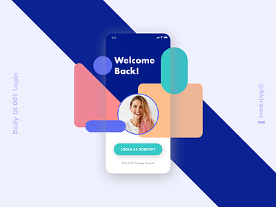 ✨Daily UI - 001 Login blue colourful daily design daily design challenge dailyui dailyuichallenge geomatric login page login screen playful design rounded trendy ui