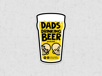 Dads Drinking Beer Sticker austin beer dads drinking podcast sticker