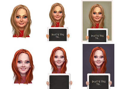 Woman Cartoon Character Set