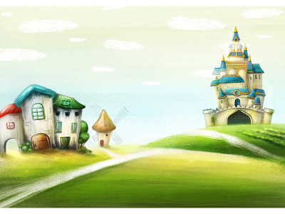 Fairy tail Countryside child contryside country fairy tale illustration kids poster