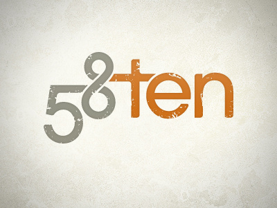 58ten Logo 58ten christian debute grey logo logotype mark nonprofit orange shot typography