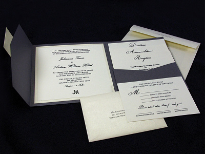 Wedding Invitation pocket invitation thermography wedding invitation