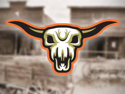 Renegades cow skull illustrator sports logo