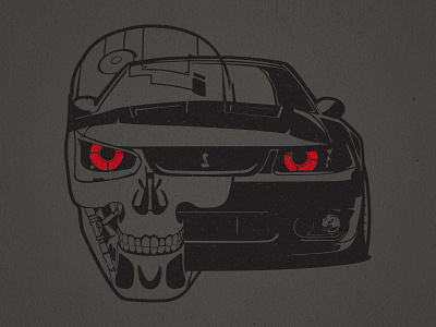 Terminator car illustration cobra mustang terminator