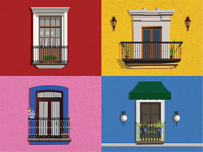 Windows architecture buildings mexico peubla windows