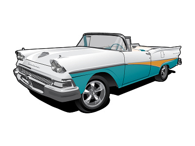 58fairlane car illustration fairlane ford