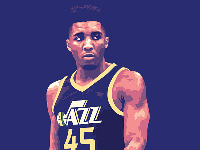 Donovan basketball player donovan mitchell illustration jazz nba sports utah utah jazz vector