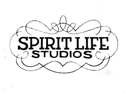 Spirit Life Studios 2 logos pencil sketches slab serif