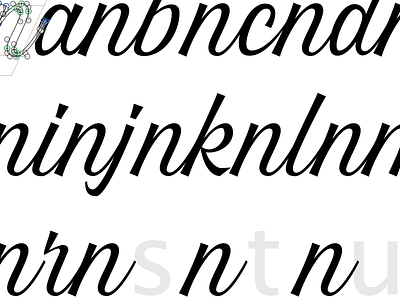 Font in progress: Overseas casual script fonts typeface design work in progress