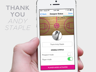 Thank You Andy app debut dribbble dribbble invite invite mock thank you thanks