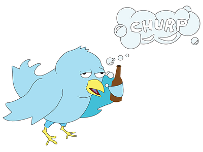 Twitter Bird Parody twitter parody drunk drawing graphic vector