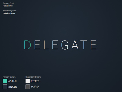Delegate Brand Guidelines branding brand guide identity colors font typography logo
