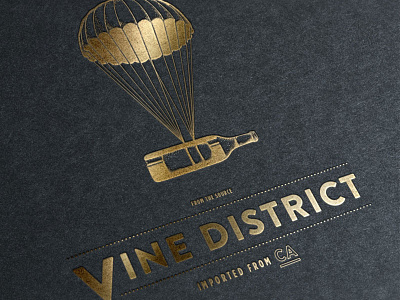 Vine District - Packaging Logo packaging logo vine district wine ecommerce branding mockup gold foil vine district