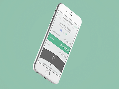 Bank App - Transfer Screen account app banking design flat gesture ios mobile transfer ux
