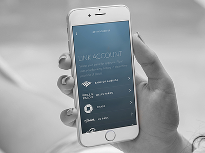 Link Account ux app list table financial fintech credit ios mobile