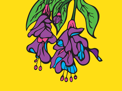 Purple Floral Sketch