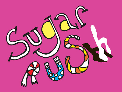 Sugar Rush art candy color illustration illustrations modern pattern popart sketch typography