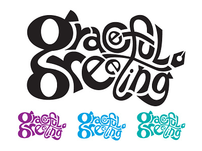 Revised Gracefulgreeting logo brand gracefulgreeting greeting cards handrendered identity lettering logo