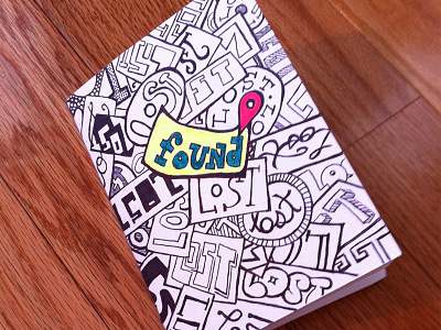 Found black found handrenedered illustration lettering puzzle stickers type white