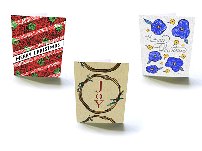 Holiday Cards flowers handdrawn handlettering illustration illustrations lettering pattern popart typography