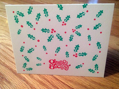 Christmas 2014 Back christmas handlettering holly illustration pattern silkscreened