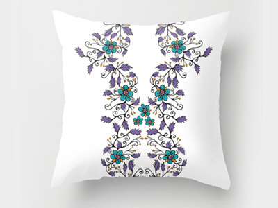 Floral Wonder Throw Pillow design drawing fashion floral flowers handmade nature pattern pillow