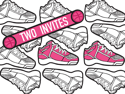 Dribbble Invites dribbbble invites dribbble invite handdrawn illustrations invites sneakers