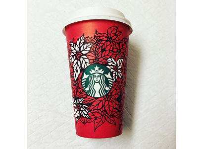 #RedCupArt art christmas coffee design draw drawing hand illustrations handdrawn illustrations popart type typography