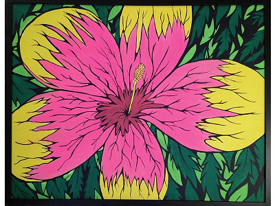 Hibiscus acrylic art draw drawing illustration painting pen marker pencil pop popart sketch