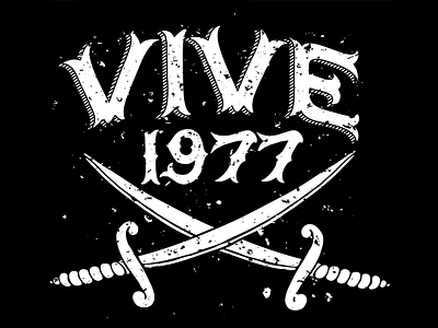 Vive 1977 hand drawn illustration logo type