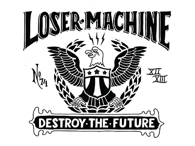 Loser Machine 1 hand drawn illustration logo type