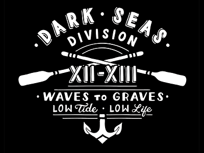 Dark Seas 1 hand drawn illustration logo type