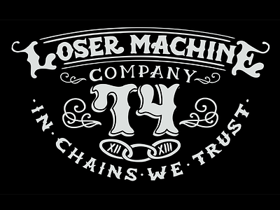 Loser Machine 2 hand drawn illustration logo type