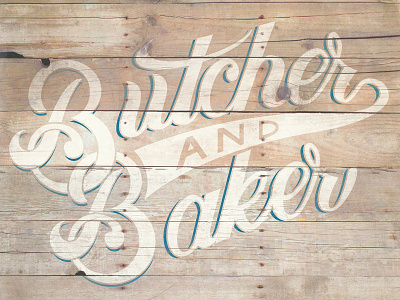 Butcher and Baker hand drawn logo type