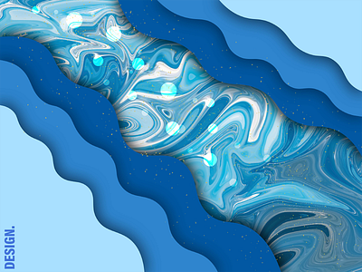 River design illustration liquid liquid effect