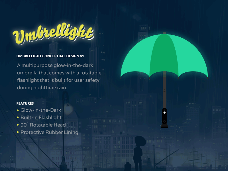 Umbrellight animation concept flashlight light photoshop animation umbrella