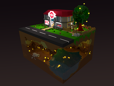 Pokecenter + Cave Voxel