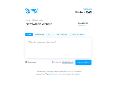 Accomplishments Form - Symph OS forms input minimal symphony tracker ui ux