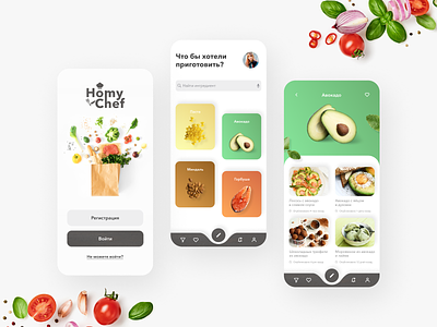 Recipe search application, based on ingredient app concept concept design design figma food food app ui web