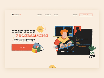 The concept of the website for programming courses concept concept design courses design figma illustration programming ui web